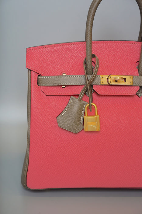 Hermes Birkin 25 HSS in Rose Azalea x Etoupe Epsom Bghw (Brand New)