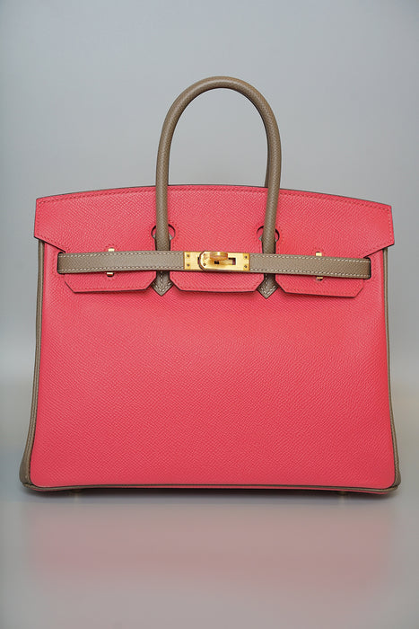 Hermes Birkin 25 HSS in Rose Azalea x Etoupe Epsom Bghw (Brand New)