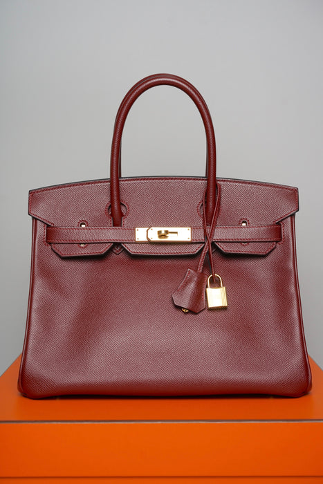 Hermes Birkin 30 in Bordeaux Epsom Ghw (Brand New)