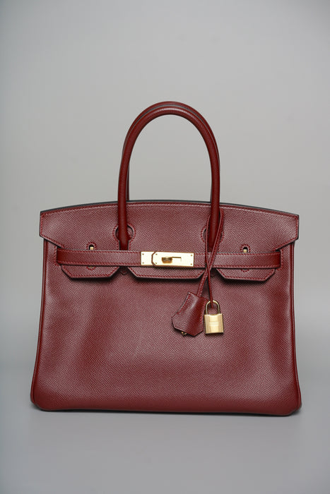 Hermes Birkin 30 in Bordeaux Epsom Ghw (Brand New)