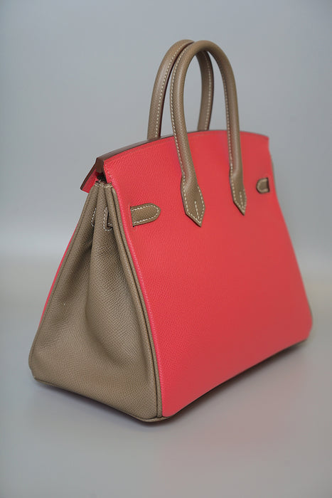 Hermes Birkin 25 HSS in Rose Azalea x Etoupe Epsom Bghw (Brand New)