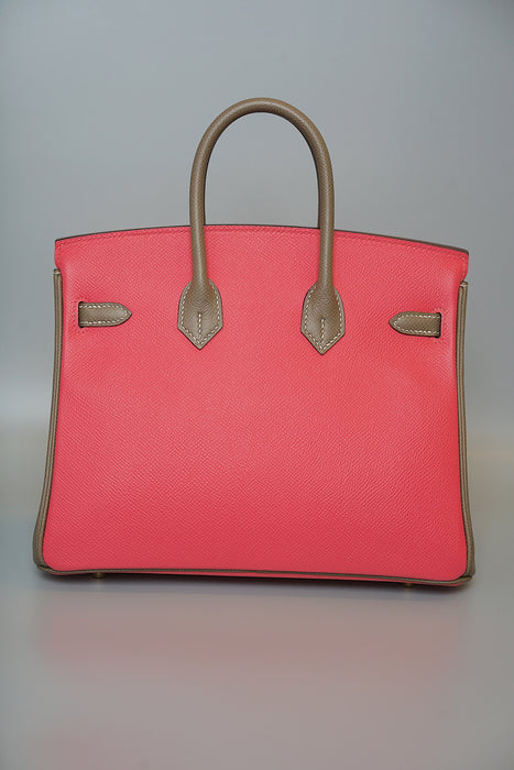 Hermes Birkin 25 HSS in Rose Azalea x Etoupe Epsom Bghw (Brand New)