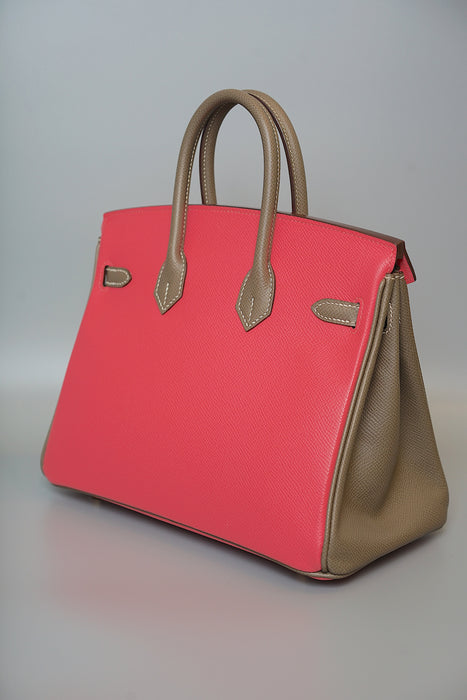 Hermes Birkin 25 HSS in Rose Azalea x Etoupe Epsom Bghw (Brand New)