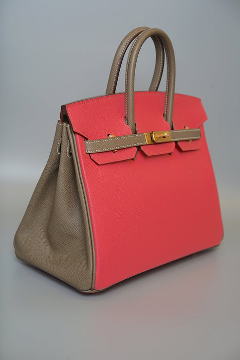 Hermes Birkin 25 HSS in Rose Azalea x Etoupe Epsom Bghw (Brand New)