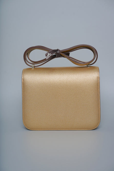 Hermes Constance 18 in Dore Chevre Permabrass (Brand New)