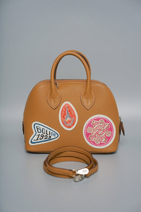 Hermes Mini Bolide in Imprime Caramel Chevre Phw (Brand New)