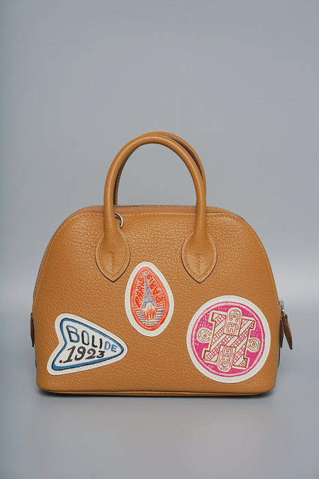 Hermes Mini Bolide in Imprime Caramel Chevre Phw (Brand New)