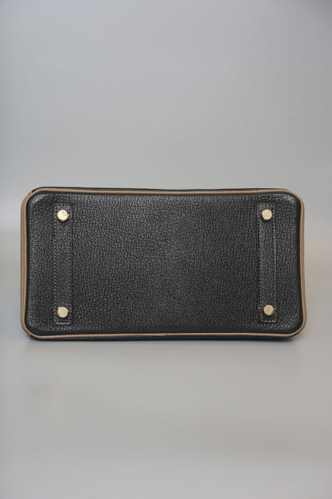 Hermes Birkin 25 HSS in Black x Etoupe Chevre Mysore Bghw