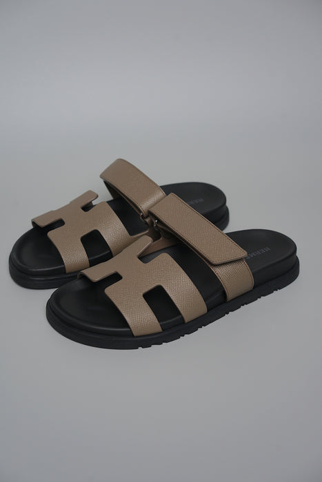Hermes Chypre Sandals in Etoupe Size 37 (Brand New)