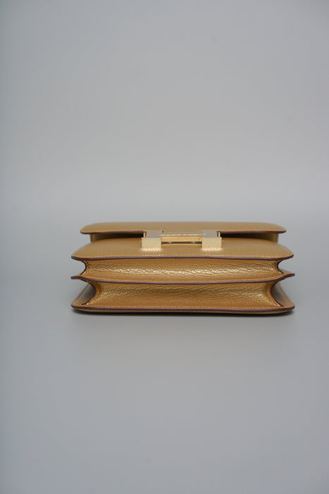 Hermes Constance 18 in Dore Chevre Permabrass (Brand New)