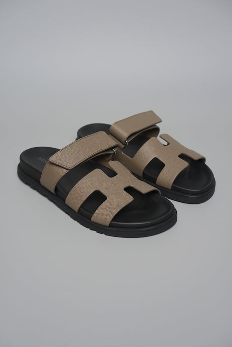 Hermes Chypre Sandals in Etoupe Size 37 (Brand New)
