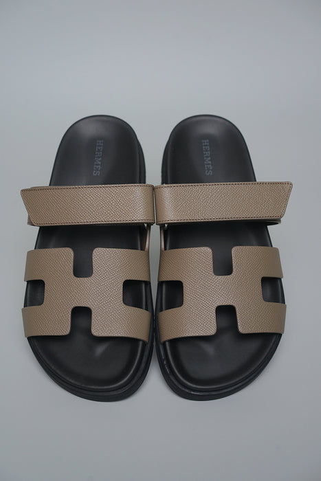 Hermes Chypre Sandals in Etoupe Size 37 (Brand New)