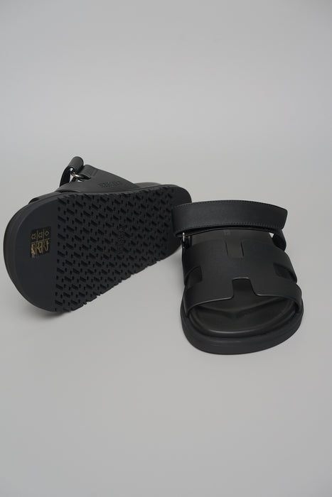 Hermes Chypre Sandals in Noir Size 37.5 (Brand New)
