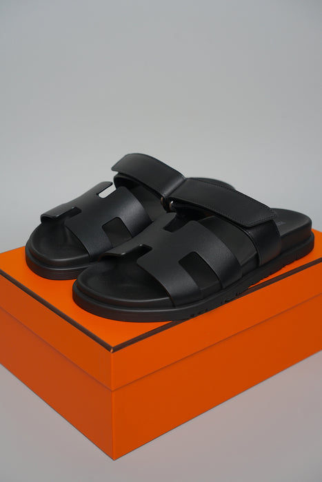 Hermes Chypre Sandals in Noir Size 38 (Brand New)