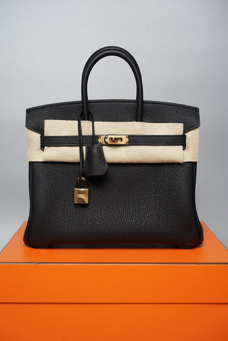 Hermes Birkin 25 in Black Togo Ghw (Brand New)