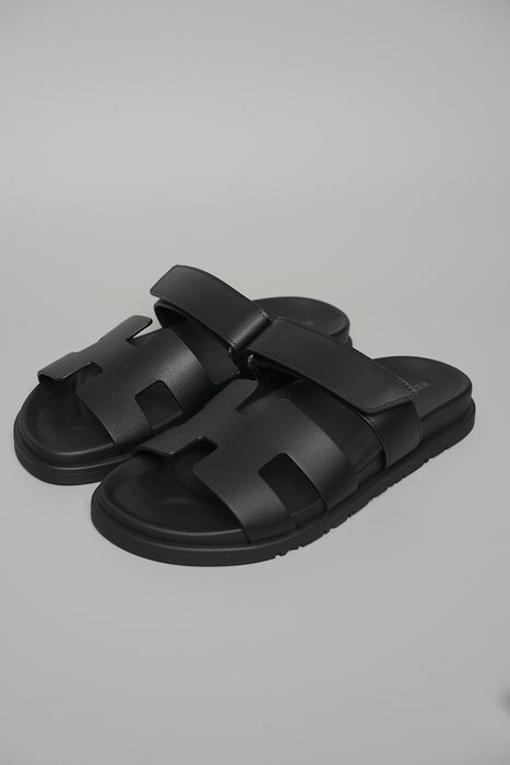 Hermes Chypre Sandals in Noir Size 38 (Brand New)