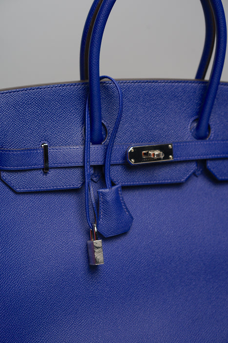 Hermes Birkin 35 in Bleu Electrique Epsom Phw (Brand New)