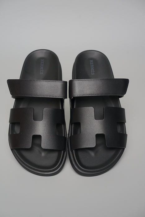 Hermes Chypre Sandals in Noir Size 38 (Brand New)