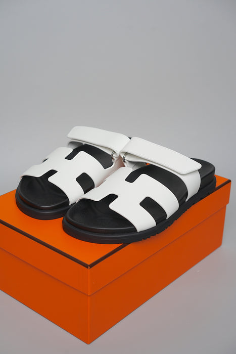 Hermes Chypre Sandals in Blanc Size 37 (Brand New)