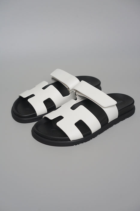 Hermes Chypre Sandals in Blanc Size 37 (Brand New)