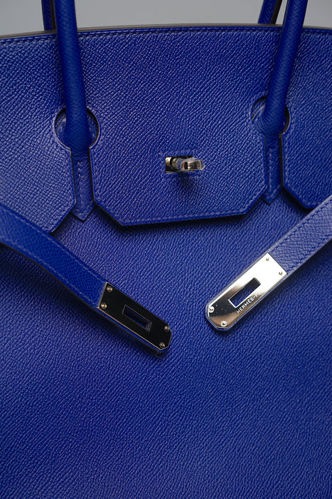 Hermes Birkin 35 in Bleu Electrique Epsom Phw (Brand New)