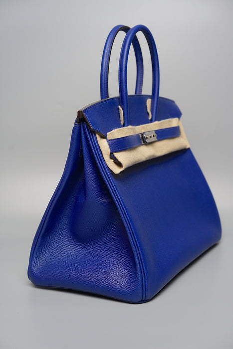 Hermes Birkin 35 in Bleu Electrique Epsom Phw (Brand New)