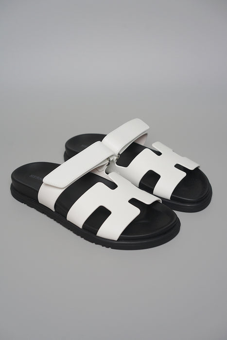 Hermes Chypre Sandals in Blanc Size 37 (Brand New)
