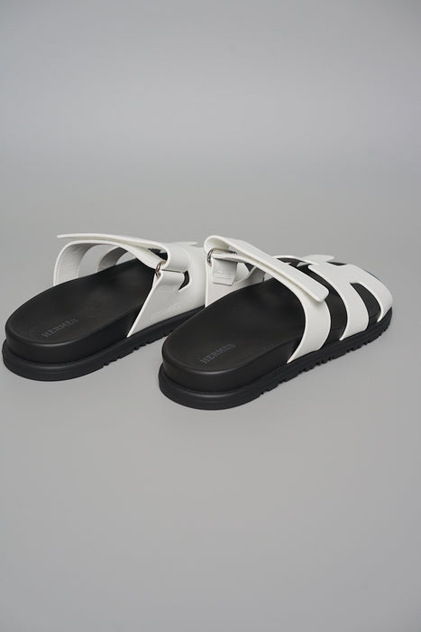 Hermes Chypre Sandals in Blanc Size 37 (Brand New)