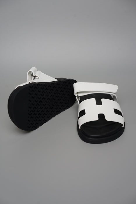 Hermes Chypre Sandals in Blanc Size 37 (Brand New)