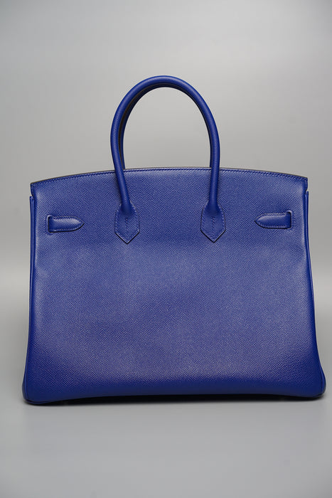 Hermes Birkin 35 in Bleu Electrique Epsom Phw (Brand New)