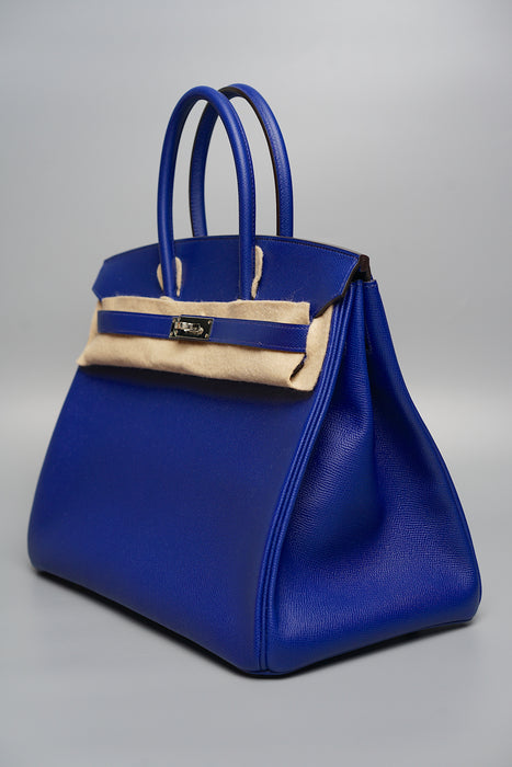 Hermes Birkin 35 in Bleu Electrique Epsom Phw (Brand New)