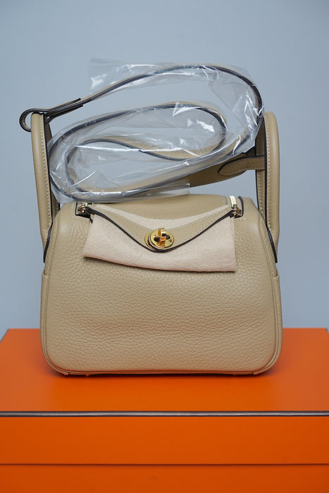Hermes Mini Lindy II in Trench Ghw (Brand New)
