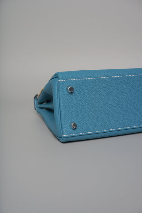 Hermes Kelly 25 in Blue Jean Togo Phw (Brand New)