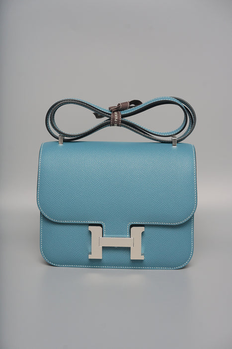 Hermes Constance 18 in Blue Jean Epsom Phw (Brand New)
