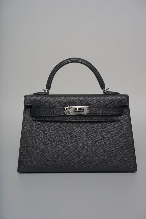 Hermes Kelly 20 in Black Epsom Phw (Brand New)
