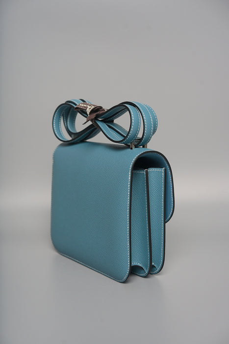Hermes Constance 18 in Blue Jean Epsom Phw (Brand New)
