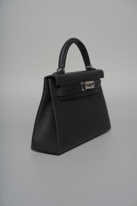 Hermes Kelly 20 in Black Epsom Phw (Brand New)