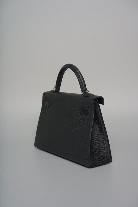 Hermes Kelly 20 in Black Epsom Phw (Brand New)