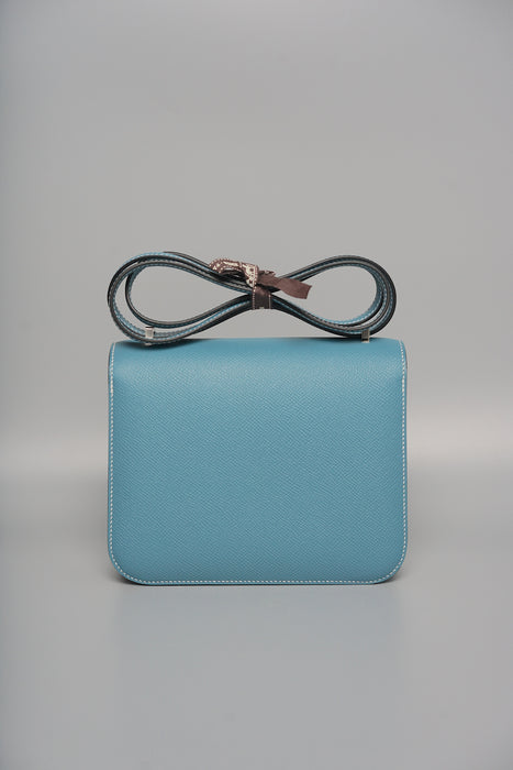 Hermes Constance 18 in Blue Jean Epsom Phw (Brand New)