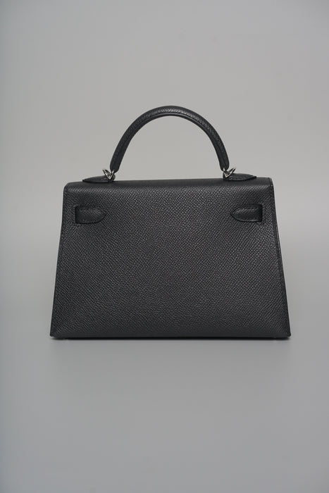 Hermes Kelly 20 in Black Epsom Phw (Brand New)