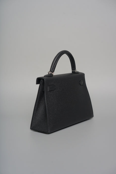 Hermes Kelly 20 in Black Epsom Phw (Brand New)