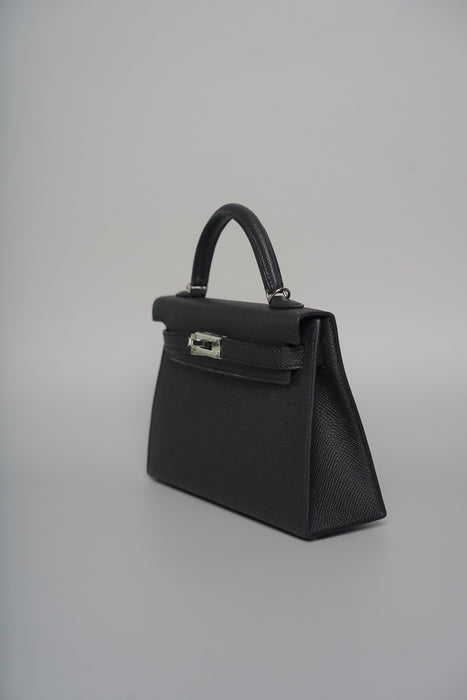 Hermes Kelly 20 in Black Epsom Phw (Brand New)