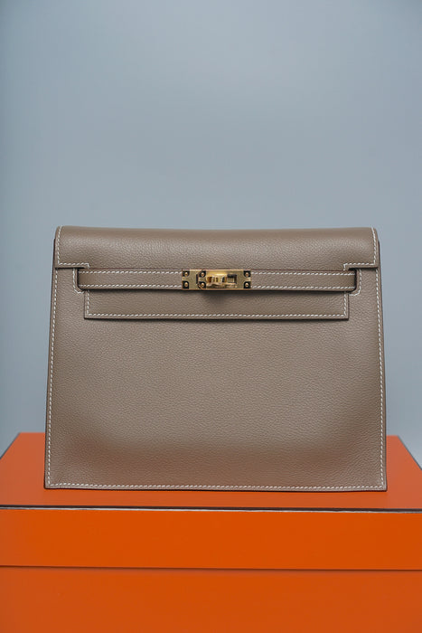 Hermes Kelly Danse in Etoupe Evercolor Ghw (Brand New)
