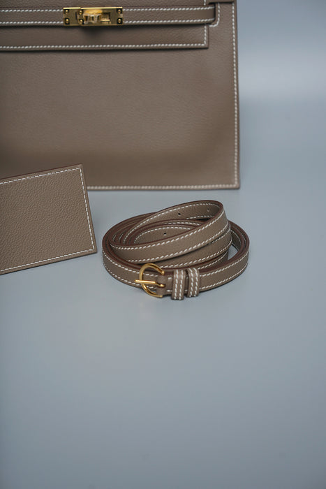 Hermes Kelly Danse in Etoupe Evercolor Ghw (Brand New)