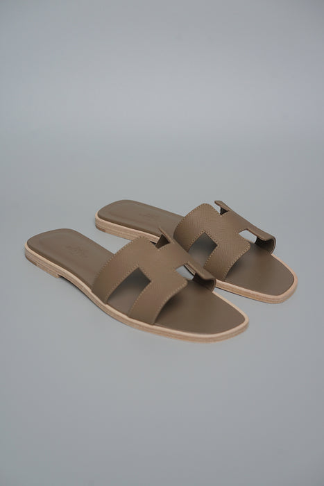 Hermes Oran Sandals in Etoupe Size 38 (Brand New)