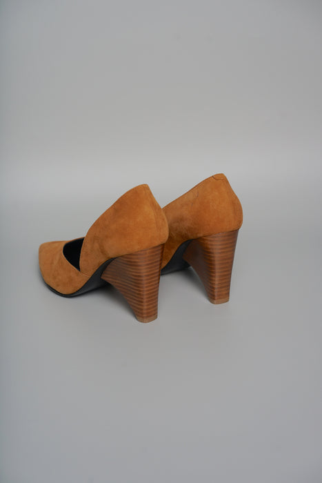Hermes Escarpin Fatale 85 Chevre Velours Pumps Heel in Naturel Size 37.5 (Brand New)
