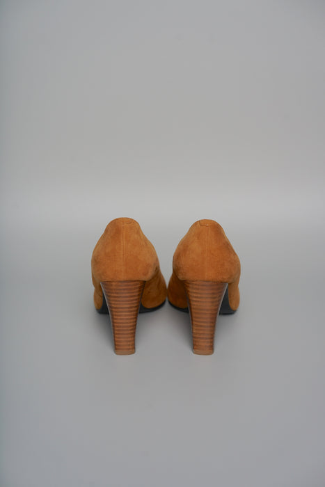 Hermes Escarpin Fatale 85 Chevre Velours Pumps Heel in Naturel Size 37.5 (Brand New)