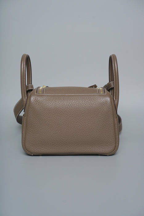 Hermes Mini Lindy in Etoupe Ghw