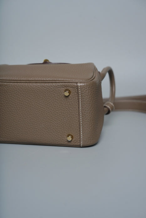 Hermes Mini Lindy in Etoupe Ghw