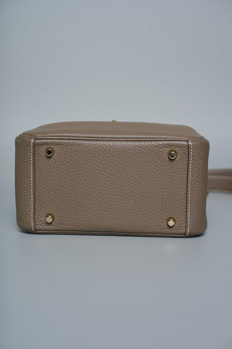 Hermes Mini Lindy in Etoupe Ghw